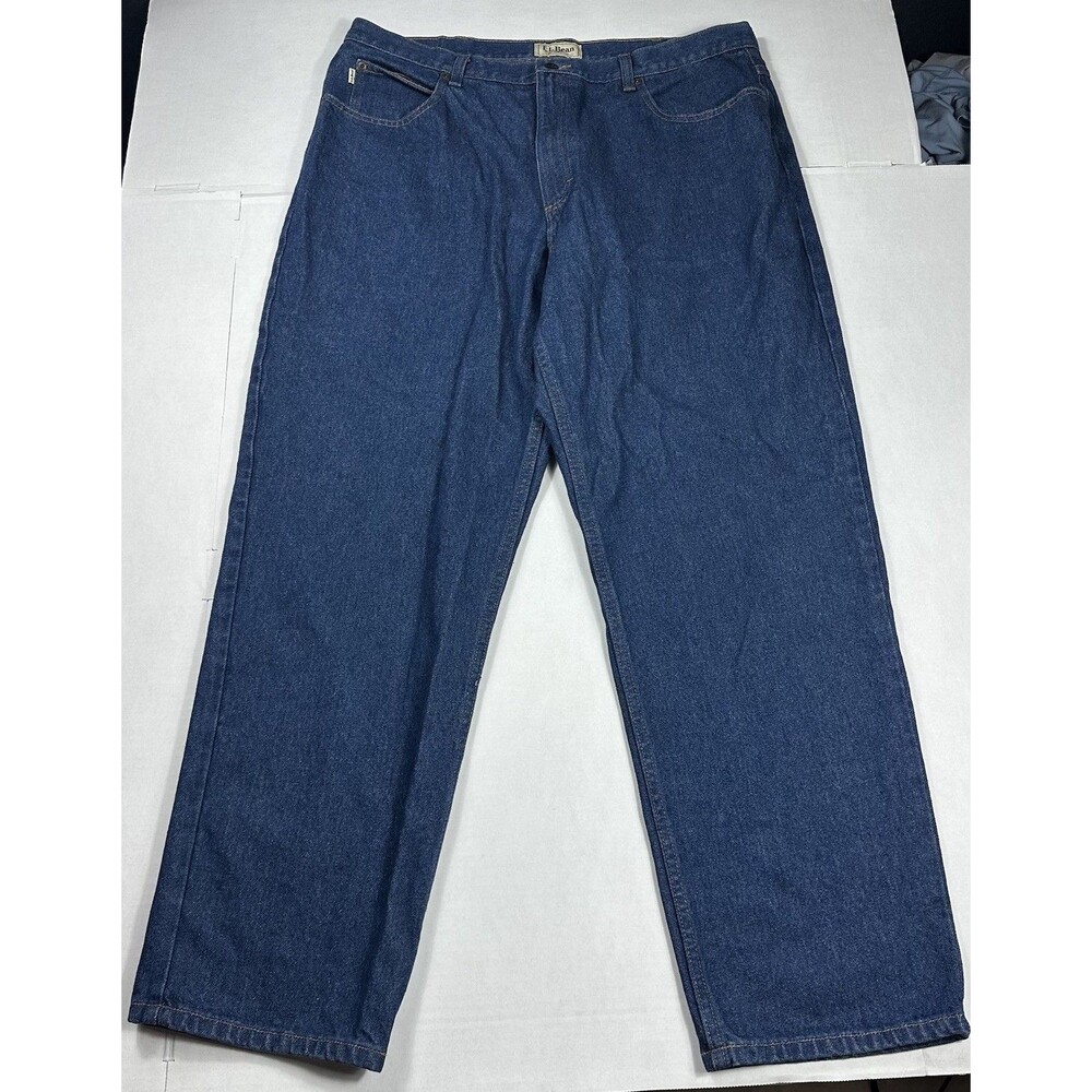 LL Bean Men’s Relaxed Fit Jeans Medium Wash 100% Cotton Classic Straight 40X32 - Picture 2 of 16